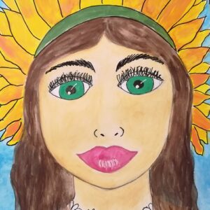 La femme solaire de Litha en dessin